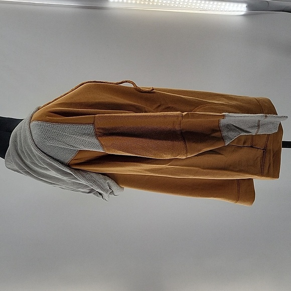 Tan Oversized Hoodie with Gray Accents - Picture 14 of 16